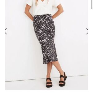 Madewell Drawstring Midi Slip Skirt in Sweet Floral